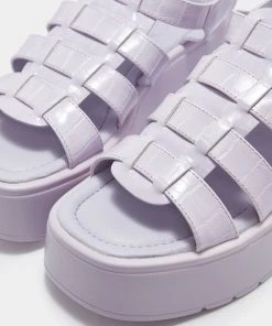 KOI Footwear NEW IN Riakuma Lilac Croc Chunky Sandals